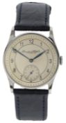 A gentleman's stainless steel IWC manual wind wrist watch