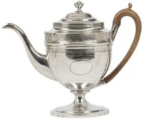 A George III silver pedestal coffee pot, by Charles Fox
