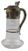 A Victorian silver gilt mounted glass claret jug, by Alexander Macrae