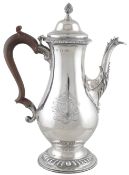 A George III silver baluster coffee pot, by Francis Crump