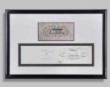 A rare Muhammad Ali and Veronica Ali autographed wedding invitation South Shields 1977