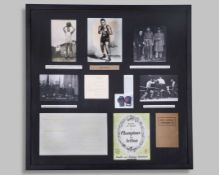 Joe Louis photograph, programme and letter boxing display
