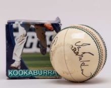 Courtney Brown and Ian Bradshaw autographed white Kookaburra ICC Trophy 2004 cricket ball