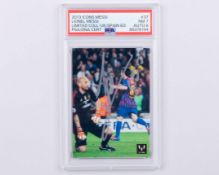 Lionel Messi autographed Icons No.37 Official Messi Card Collection PSA graded trading card