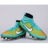 Sergi Roberto blue and orange Nike Magista match worn football boots, September 2014