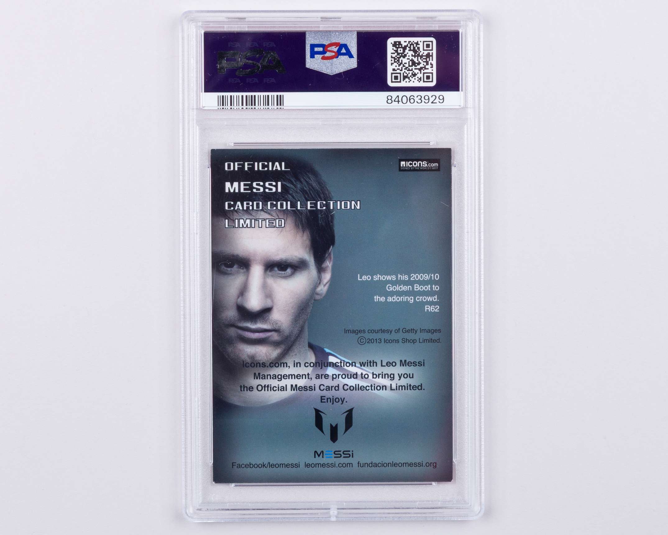 Lionel Messi autographed Icons R62 Official Messi Card Collection PSA graded trading card - Image 2 of 2