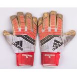 Marc-Andre Ter Stegen white, red and black Adidas match used goalkeeper gloves, May 2018
