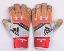 Marc-Andre Ter Stegen white, red and black Adidas match used goalkeeper gloves, May 2018