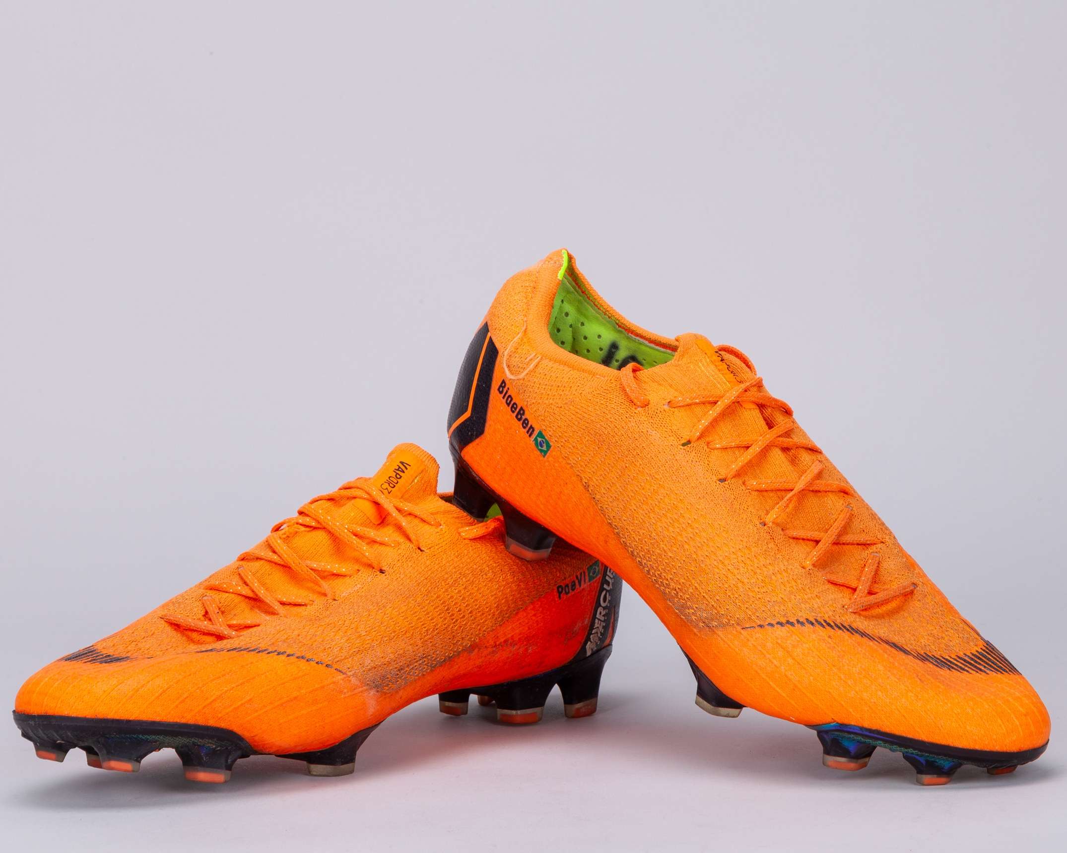 Paulinho orange Nike Mercurial Vapor 360 match worn football boots, April-May 2018