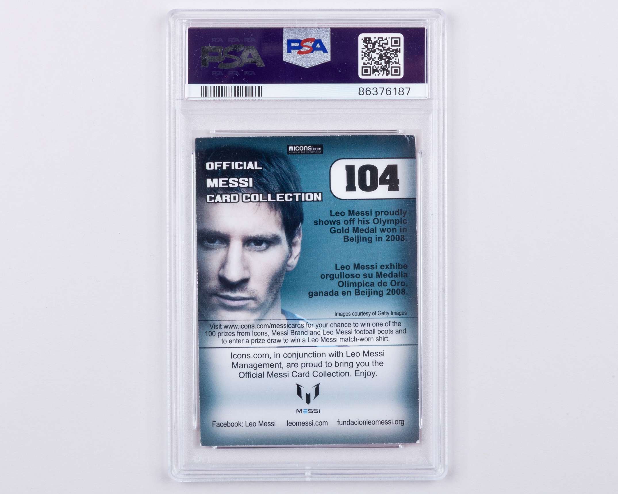 Lionel Messi autographed Icons No.104 Official Messi Card Collection PSA graded trading card - Image 2 of 2