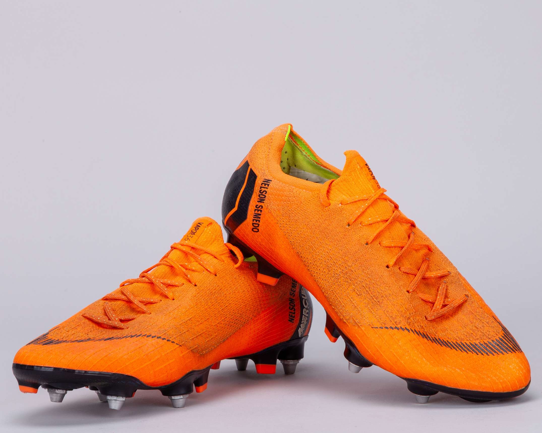 Nelson Semedo orange Nike Mercurial match worn football boots, April-May 2018