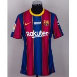 Lionel Messi match-issued No.10 Barcelona v. Valencia short-sleeved shirt, 2020-21 home