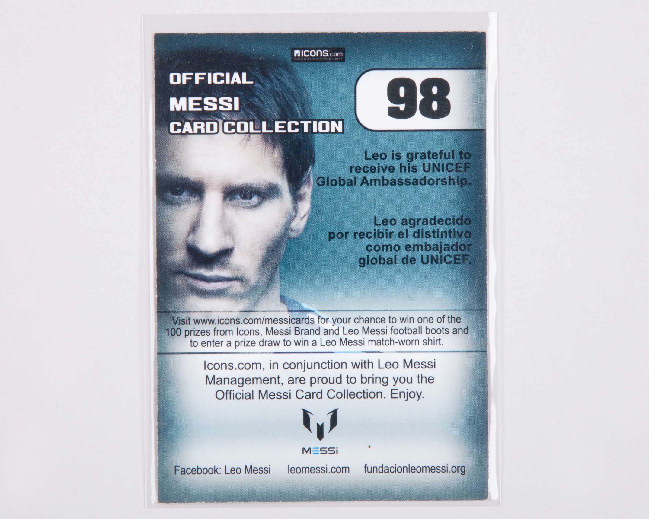 Lionel Messi autographed Icons No.98 Official Messi Card Collection trading card - Image 2 of 2