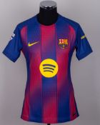Lamine Yamal garnet and blue issued No.10 Barcelona short-sleeved shirt, 2025-26 home
