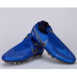 Sergio Busquets blue and grey Nike Phantom SN match worn football boots, December 2018