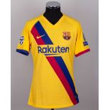 Lionel Messi issued No.10 Barcelona Champions League short-sleeved shirt, 2019-20 away