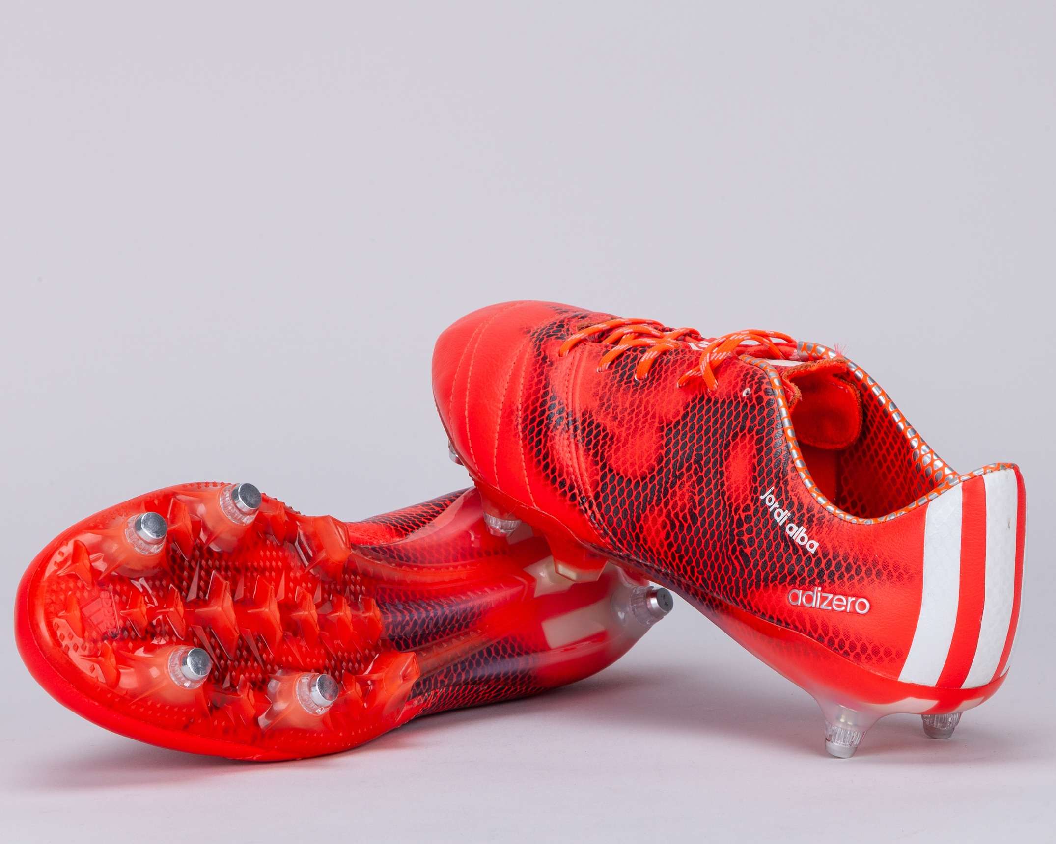 Jordi Alba red Adidas F50 Champions League issued football boots, 2014-15 - Image 2 of 7