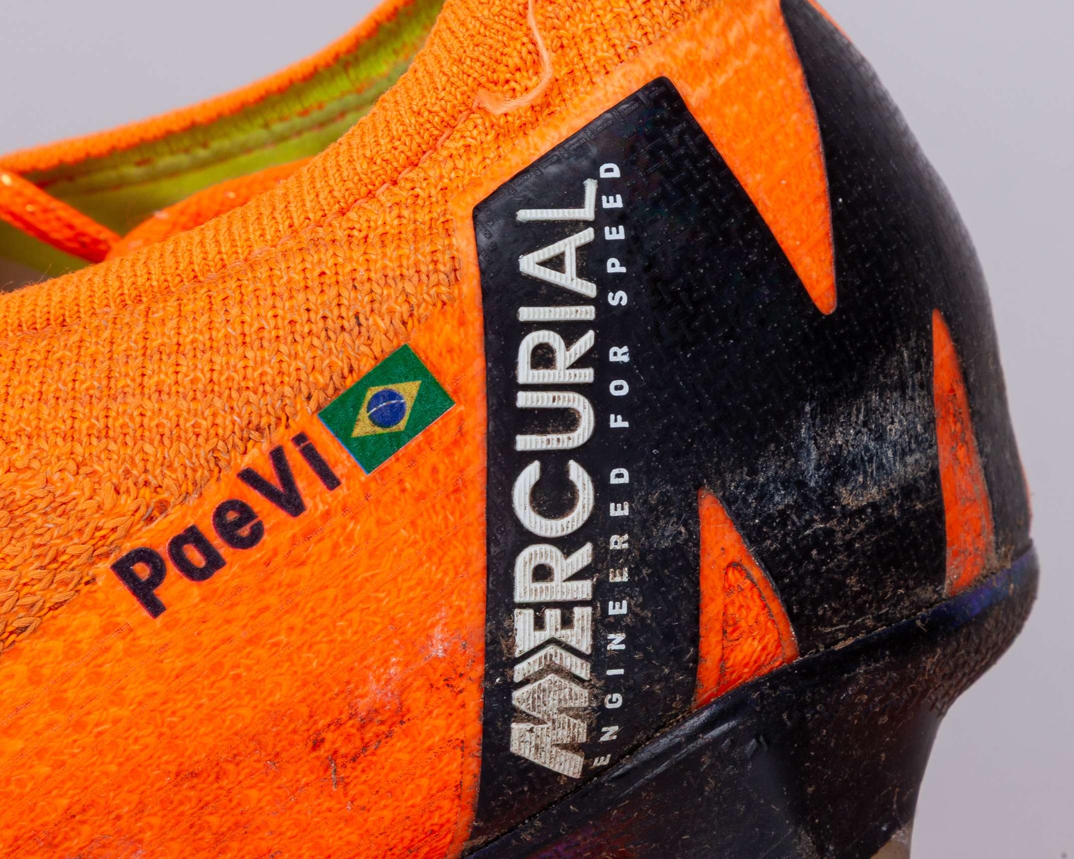 Paulinho orange Nike Mercurial Vapor 360 match worn football boots, April-May 2018 - Image 5 of 6