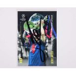 Lionel Messi autographed Barcelona Champions League Topps Mejores Momentos trading card
