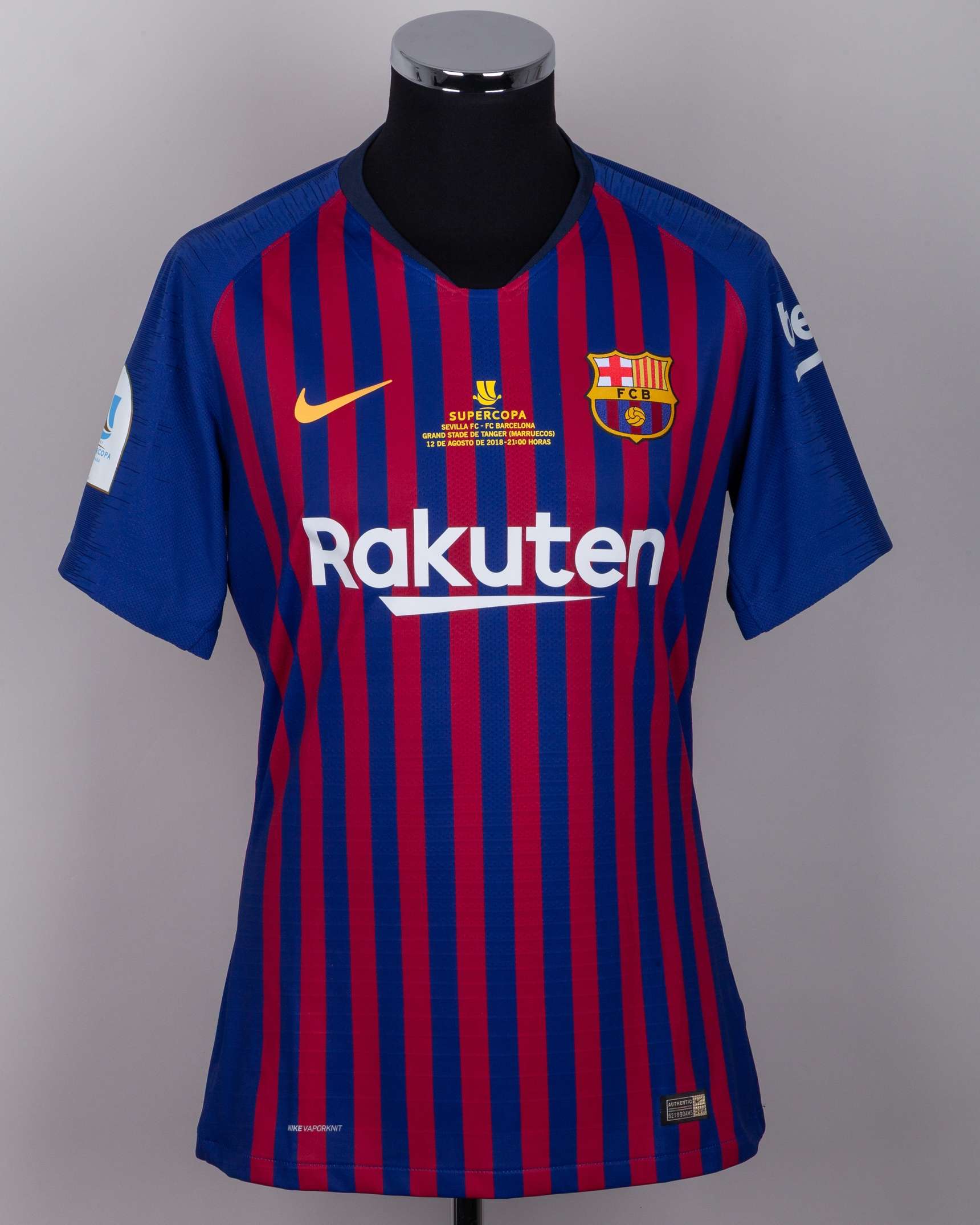 Lionel Messi match-issued No.10 Barcelona v. Sevilla Supercopa Final shirt, 2018-19 home