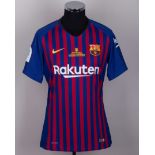 Lionel Messi match-issued No.10 Barcelona v. Sevilla Supercopa Final shirt, 2018-19 home