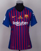 Lionel Messi match-issued No.10 Barcelona v. Sevilla Supercopa Final shirt, 2018-19 home