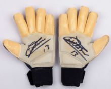 Jasper Cillessen autographed black and brown Adidas goalkeeper gloves, January 2018