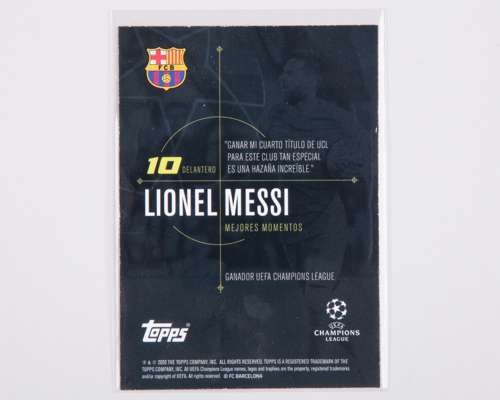 Lionel Messi autographed Barcelona Champions League Topps Mejores Momentos trading card - Image 2 of 2