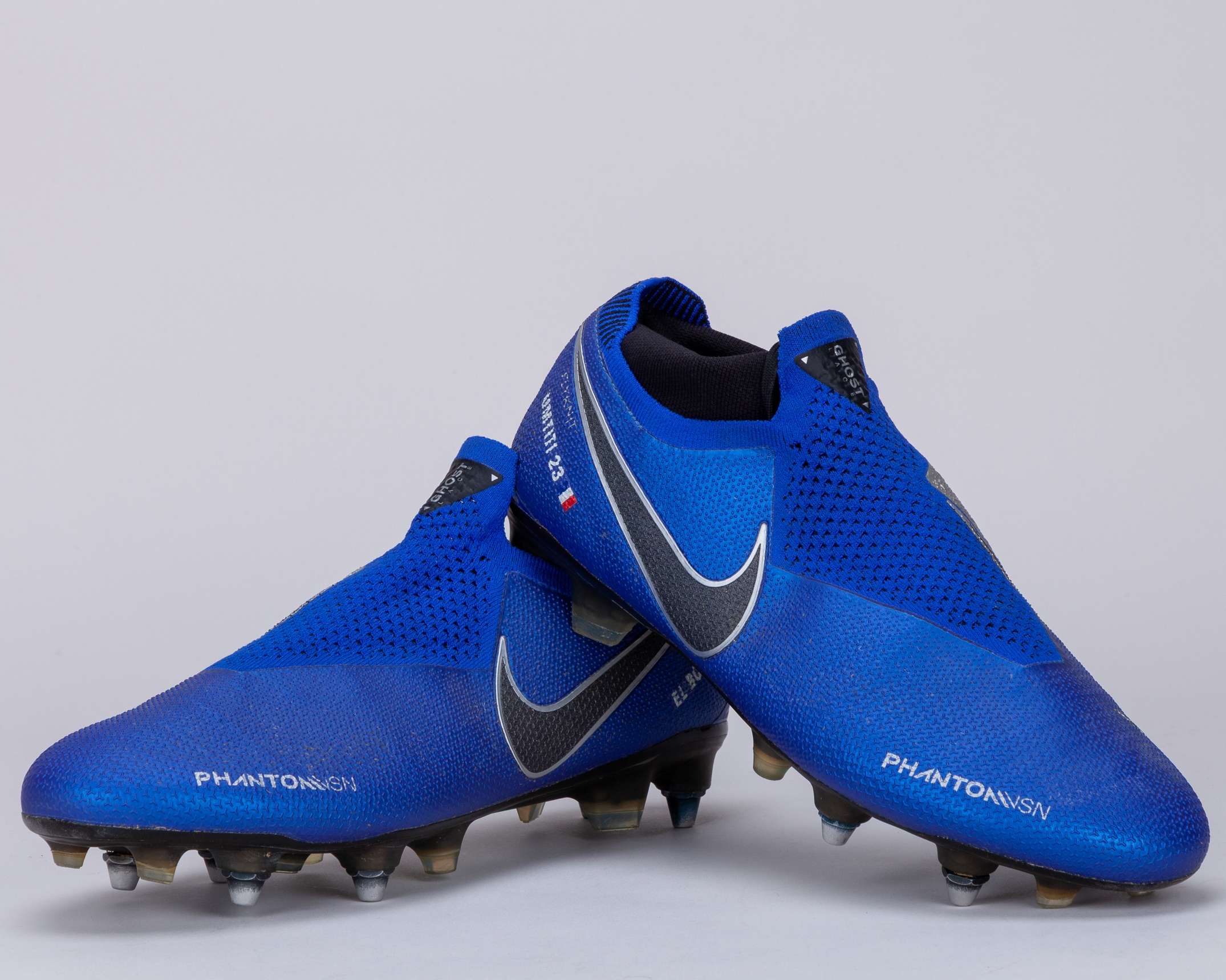 Samuel Umtiti blue Nike Phantom Barcelona v. Atletico Madrid match worn football boots, 2018