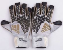 Marc-Andre Ter Stegen white and black Adidas match used goalkeeper gloves, October 2016