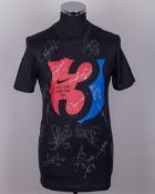 Barcelona autographed black La Liga Copa and UCL treble champions commemorative top 2014-15