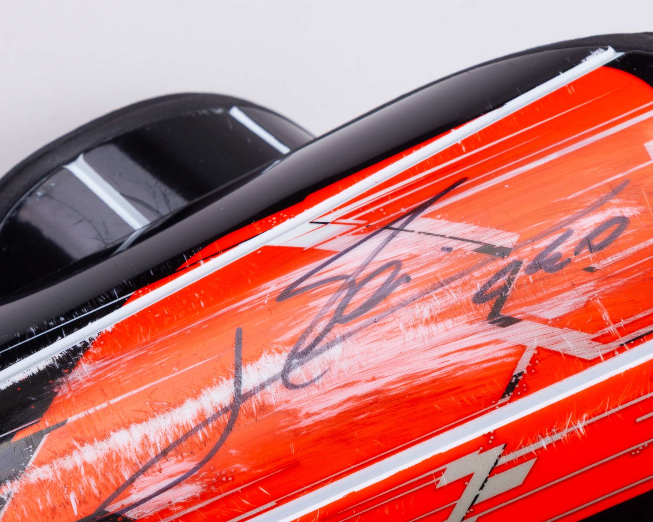 A pair of Lionel Messi autographed black and orange Adidas Messi Club shin pads - Image 4 of 4