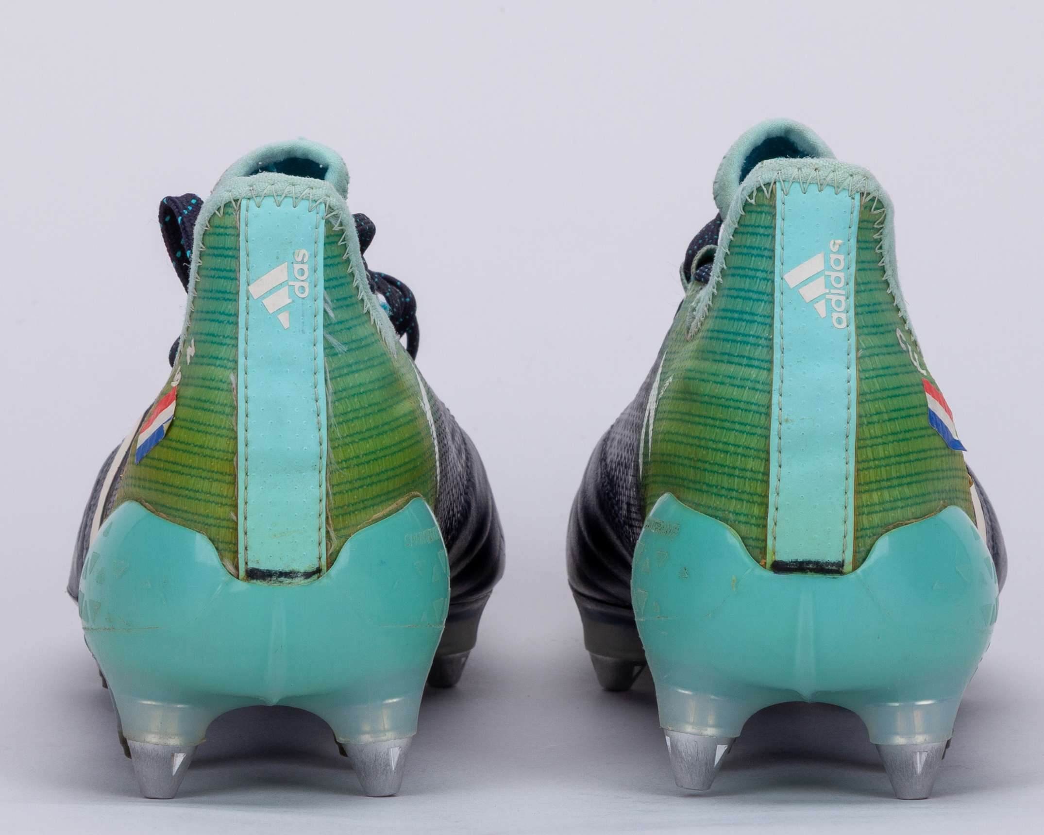 Jasper Cillessen blue and green Adidas football boots, 2017-18 - Image 3 of 7