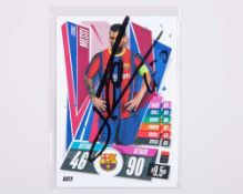 Lionel Messi autographed Barcelona Topps Match Attax BAR18 trading card