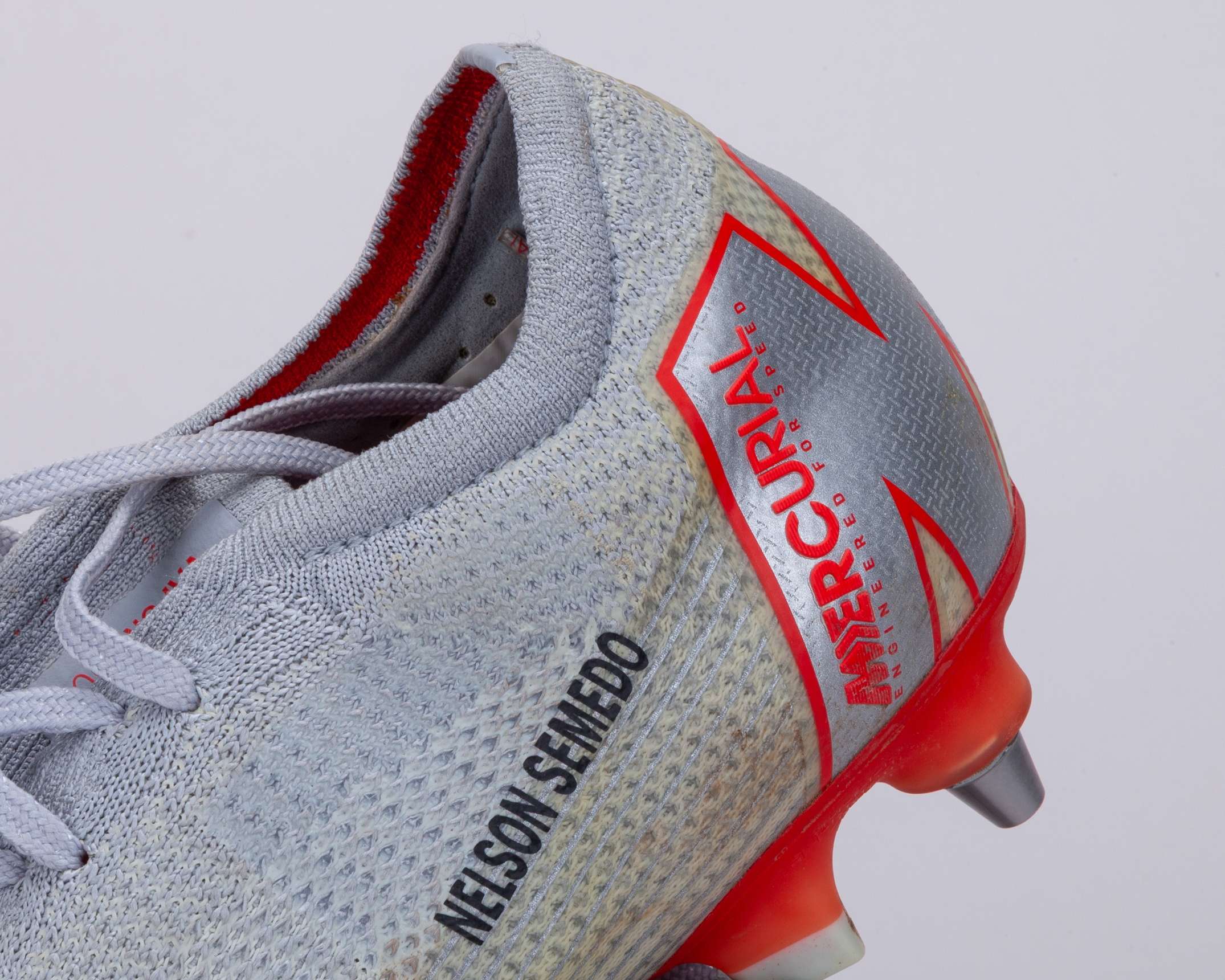 Nelson Semedo grey and red Nike Vapor360 match worn football boots, August 2018 - Image 5 of 7