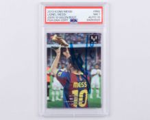 Lionel Messi autographed Icons R62 Official Messi Card Collection PSA graded trading card