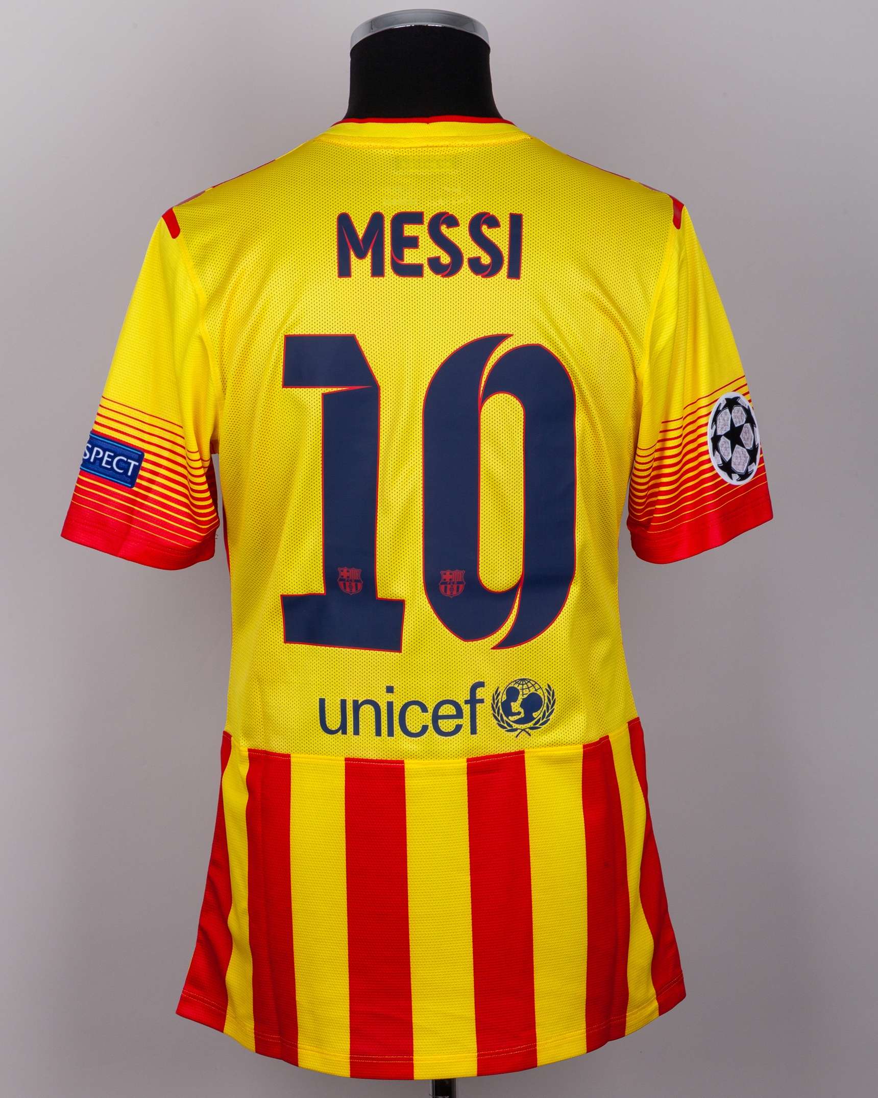 Lionel Messi match-issued No.10 Barcelona v. AC Milan short-sleeved shirt, 2013-14 away - Image 2 of 6