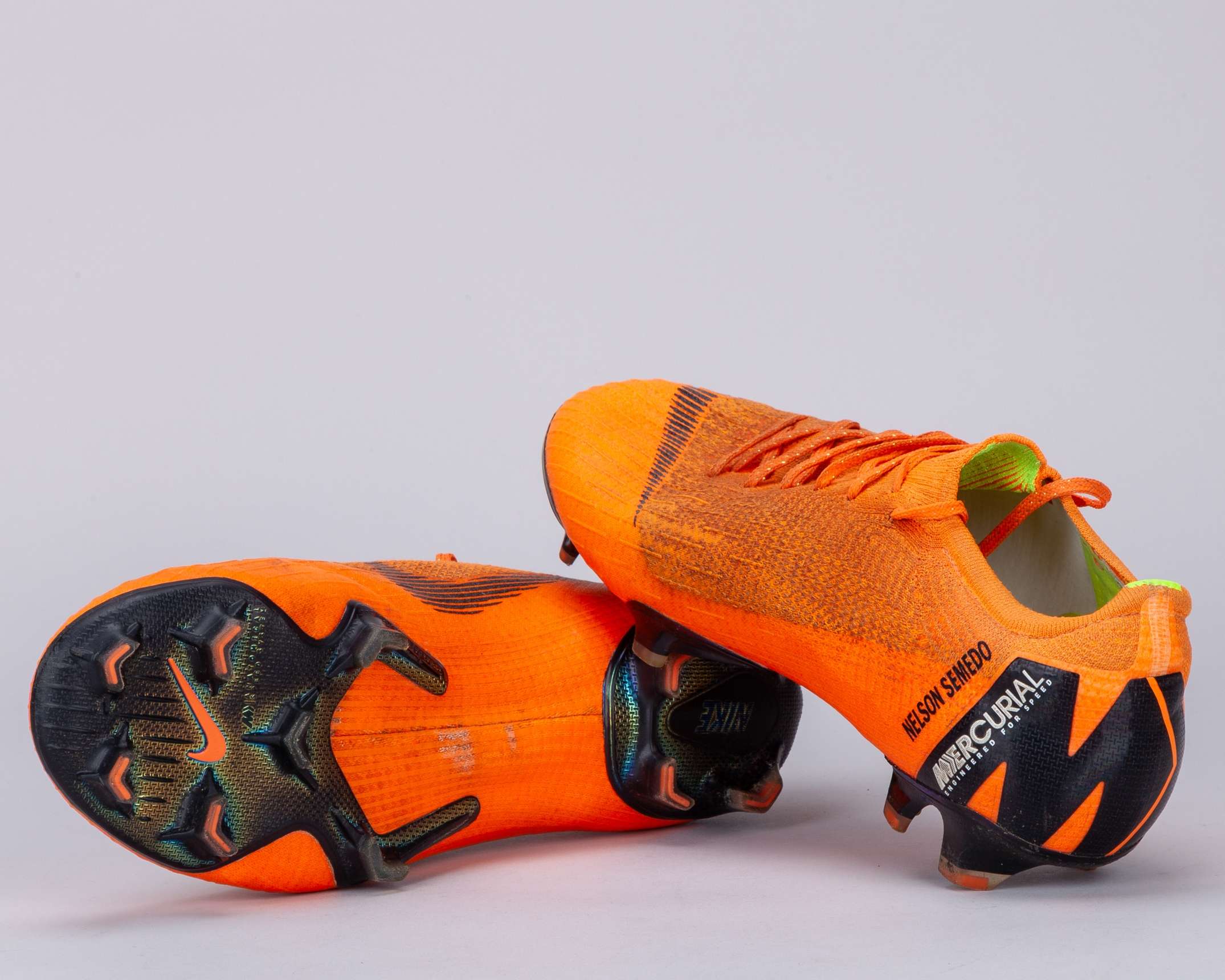 Nelson Semedo orange Nike Mercurial worn football boots, 2018 - Image 2 of 6