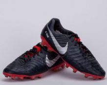 Arthur Melo black and red Nike Tiempo Barcelona v. Valencia match worn football boots, 2018
