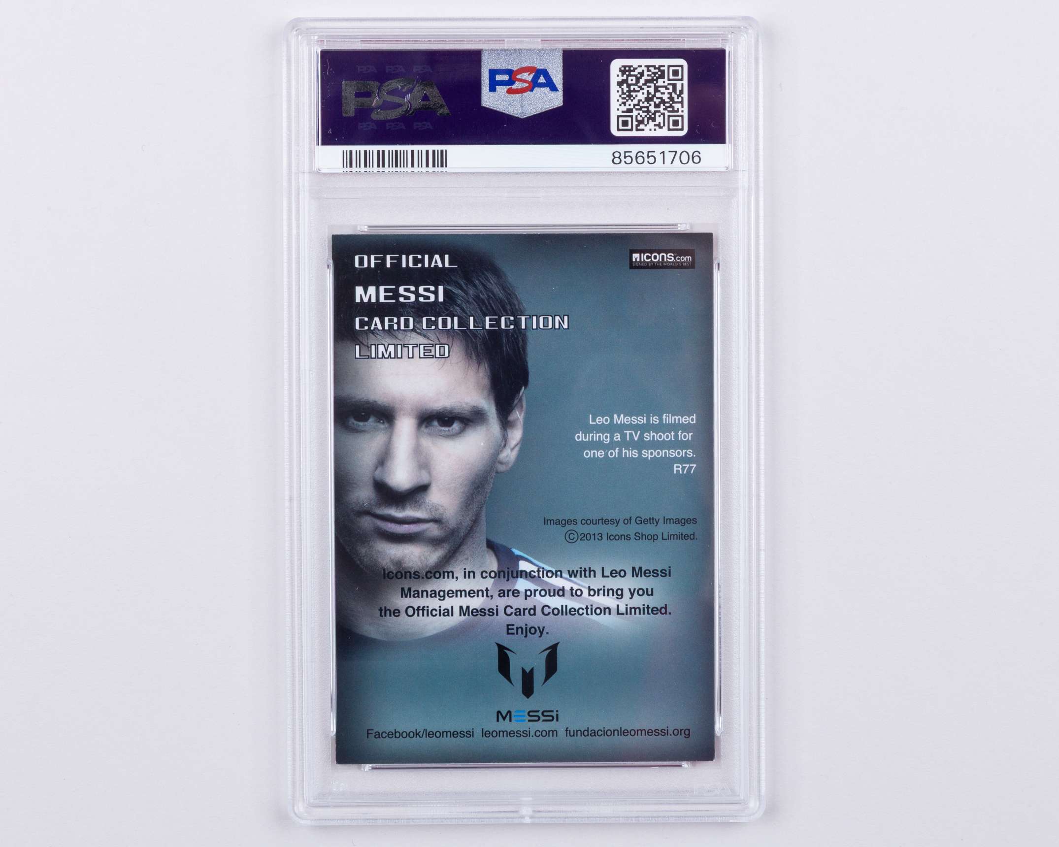 Lionel Messi autographed Icons R77 Official Messi Card Collection PSA graded trading card - Image 2 of 2