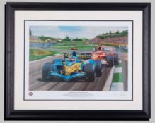 ‘Fernando Alonso - World Champion 2005’ by Andrew Kitson - Framed Limited Edition Print
