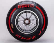 Max Verstappen 2021 Red Bull Racing Red Soft Compound Used Front Left Wheel & Tyre