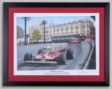 1979 Monaco Grand Prix Signed Limited Edition Ferrari Framed Print