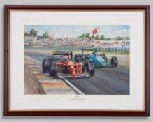 “FERRARI 100” by Alan Fearnley&nbsp;- Signed & Framed Prost & Fiorio&nbsp;Print