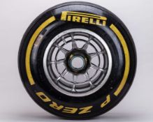 Max Verstappen 2019 Red Bull Racing Yellow Medium Compound Used Front Right Wheel & Tyre
