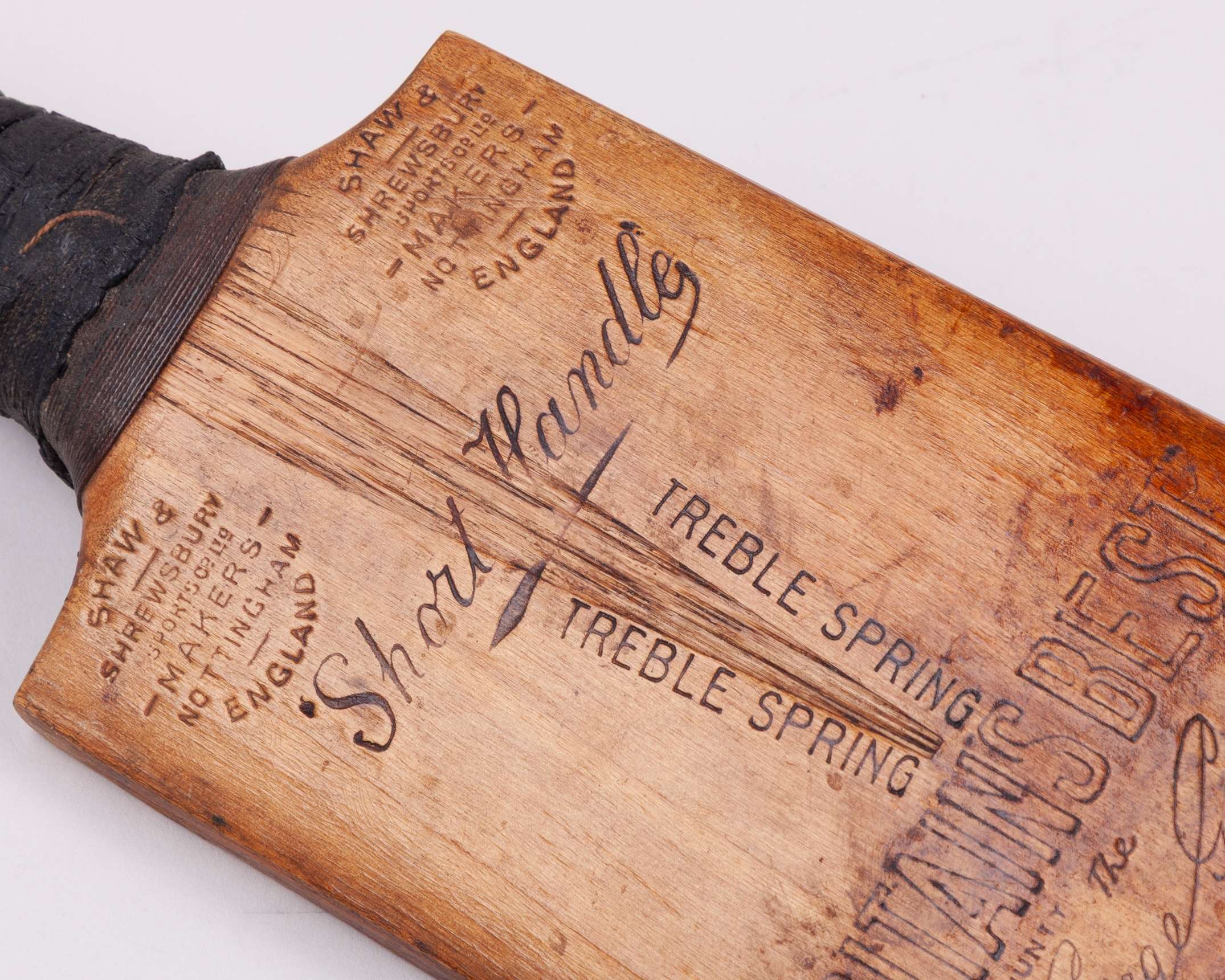 1938 Ashes: a George Gunn 1938 Ashes autographed cricket bat - Image 3 of 8