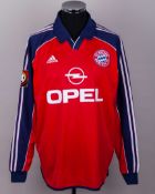Bixente Lizarazu red No.3 Bayern Munich v. Energie Cottbus long-sleeved shirt, 1999-2001