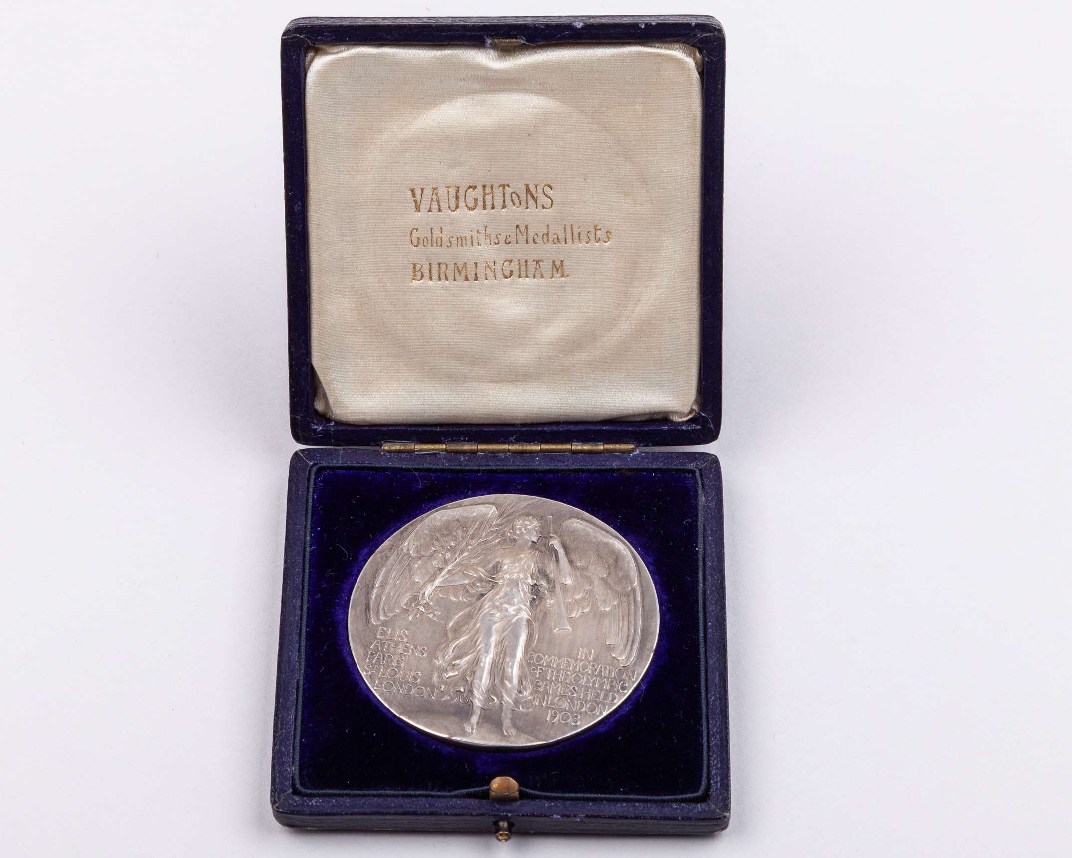 A London 1908 Olympic Games participant's medal, designed by Bertram Mackennal - Image 3 of 4