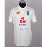 James Anderson off-white No.9 England v. West Indies autographed Red For Ruth shirt, 2020