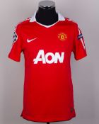 Nani red No.17 Manchester United v. Valencia short-sleeved shirt, 2010